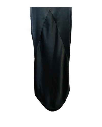 Black Diamonte Silk Satin Gown