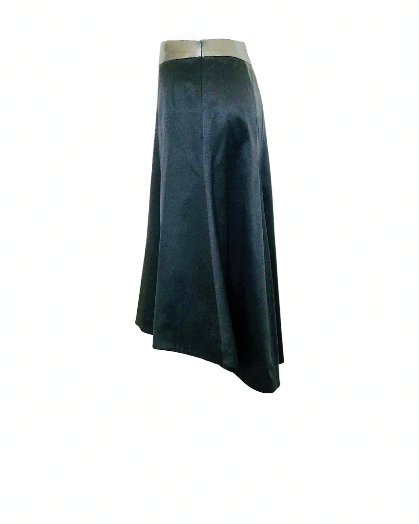 Black silk Satin High Low skirt