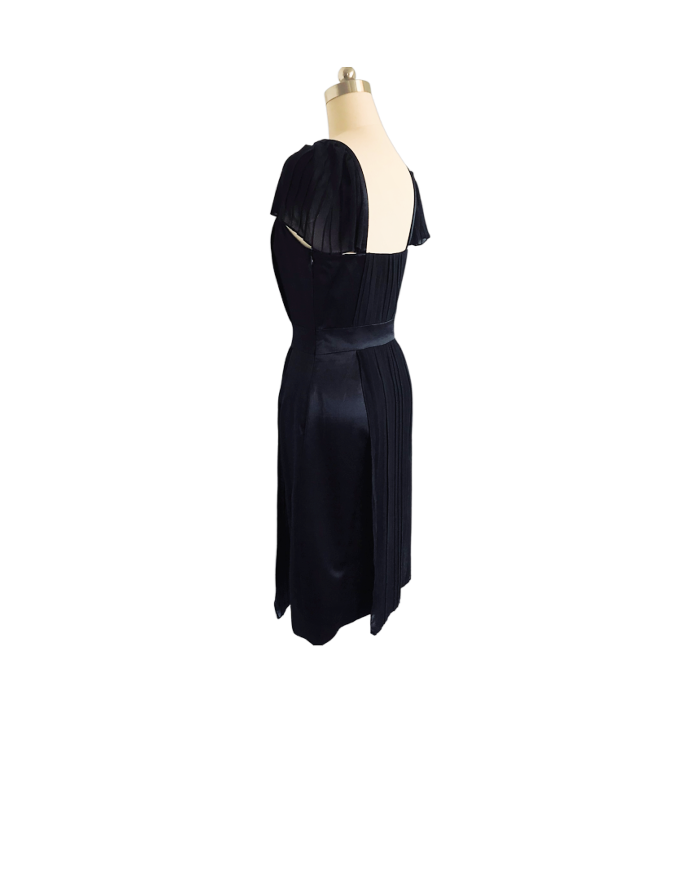 Black Pleated Cocktail Dress - (50%OFF)
