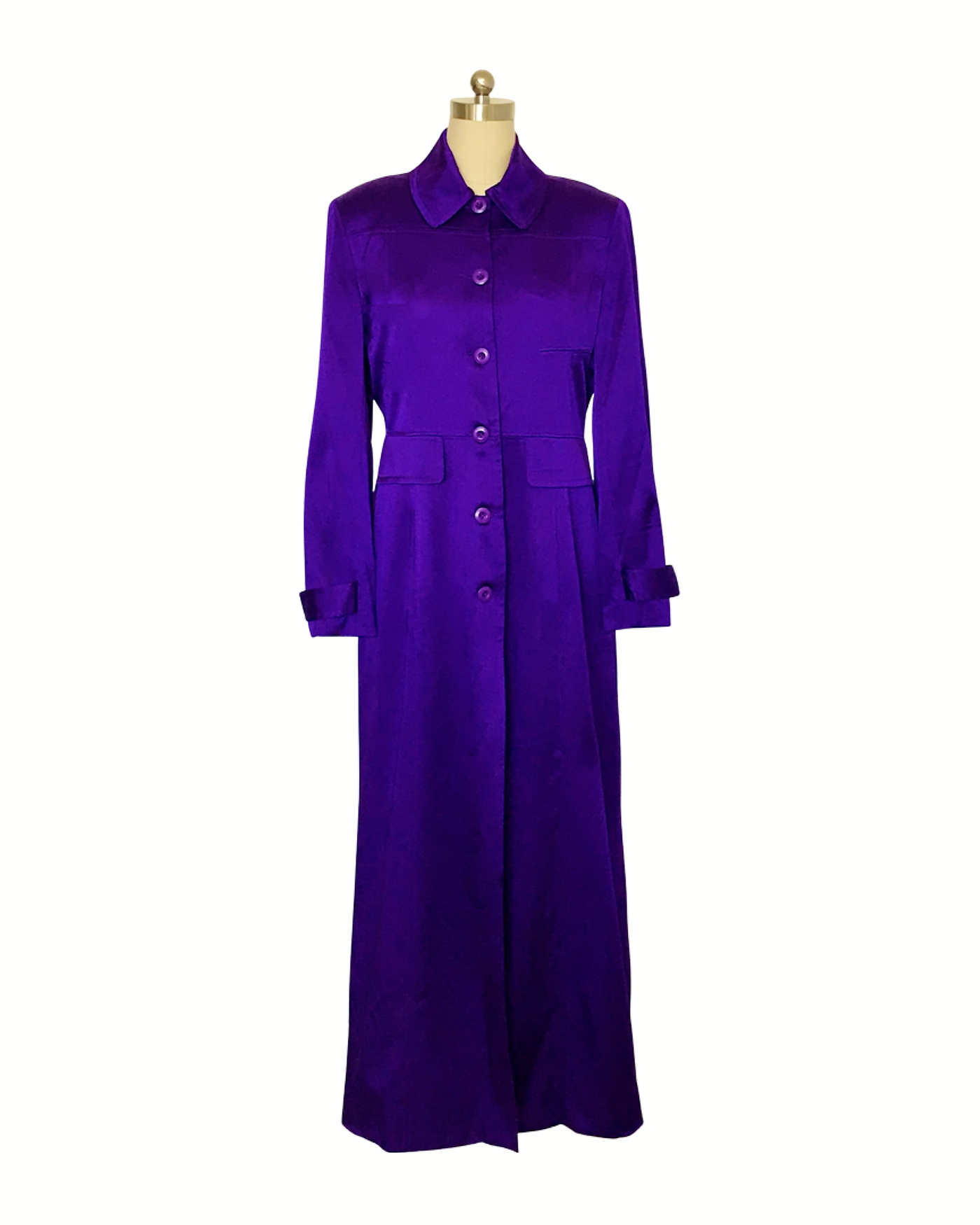 Violet Silk Satin Opera Coat - (50% OFF )