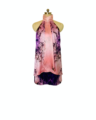 Pink Amythyst Print High neck Dress