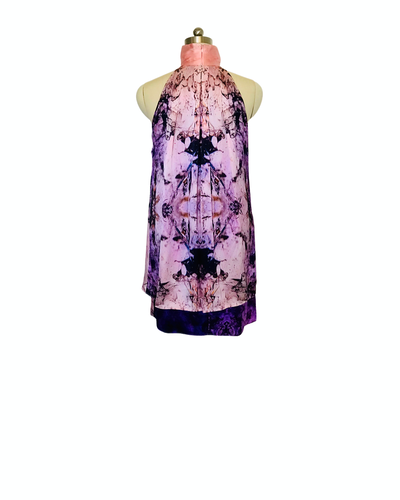 Pink Amythyst Print High neck Dress