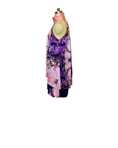 Pink Amythyst Print High neck Dress - (50%OFF)