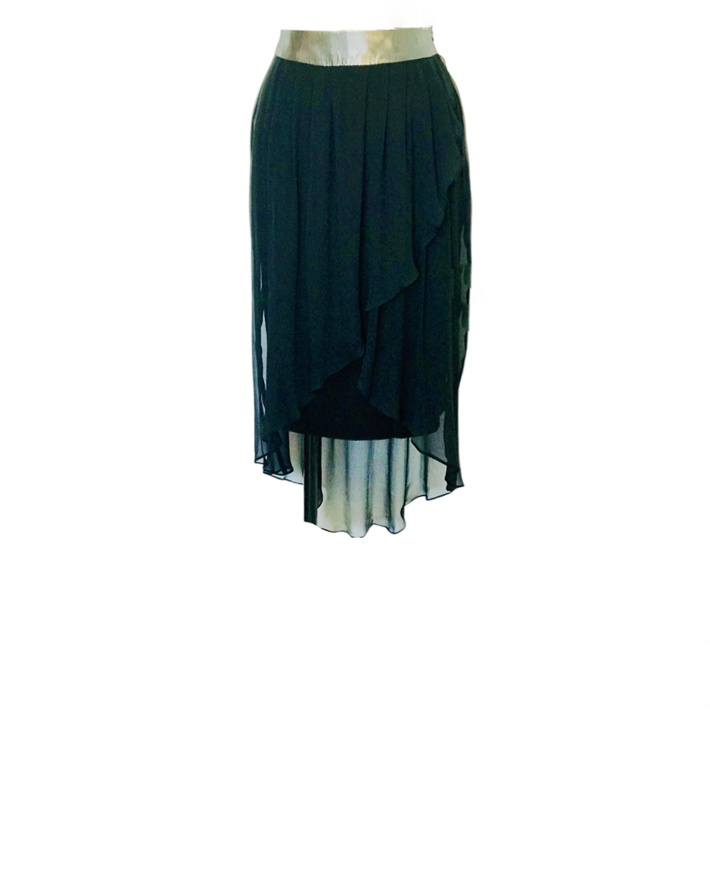 Black Wrap Silk chiffon skirt