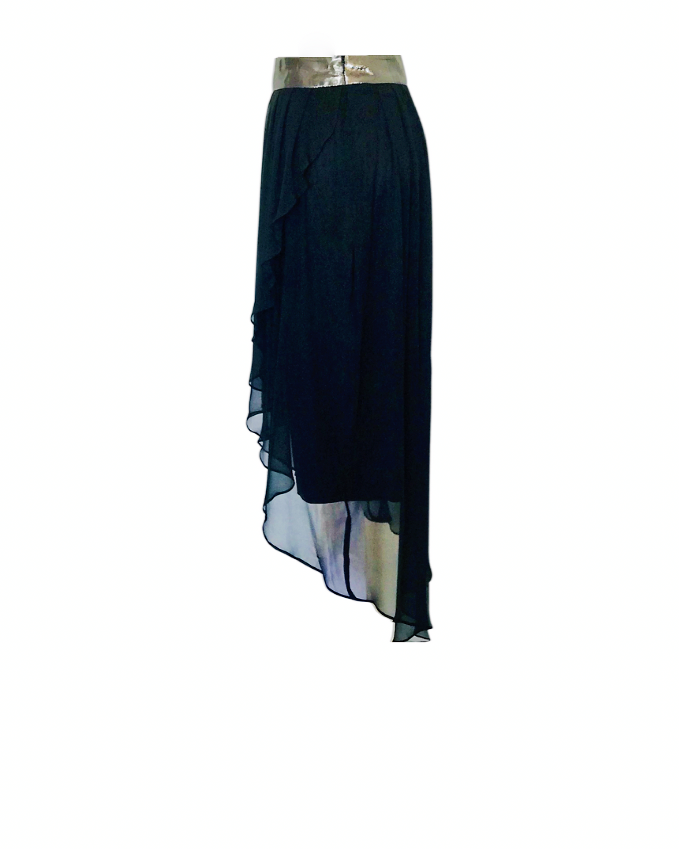 Black Wrap Silk chiffon skirt