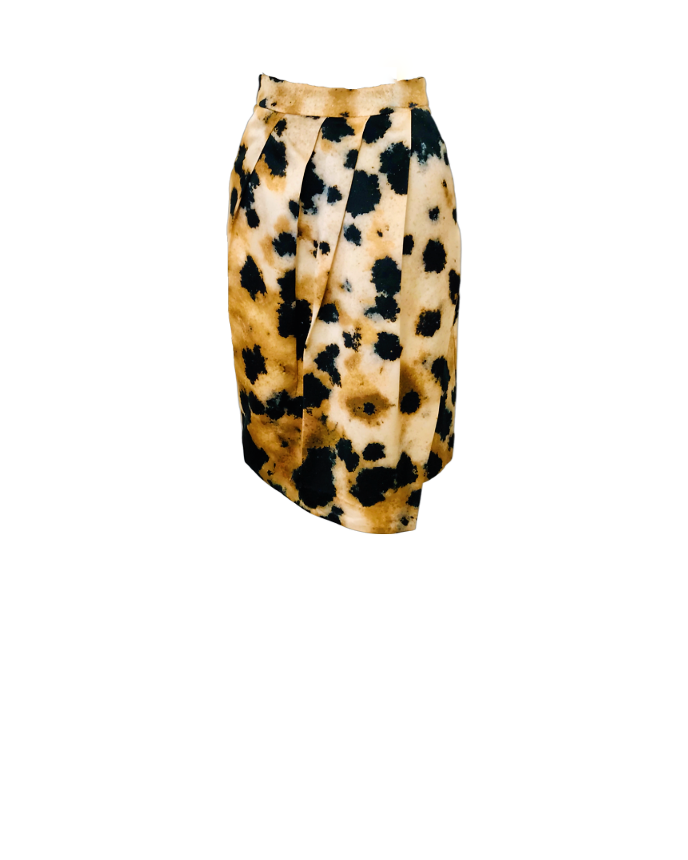 Animal Print Pleated Wrap Skirt