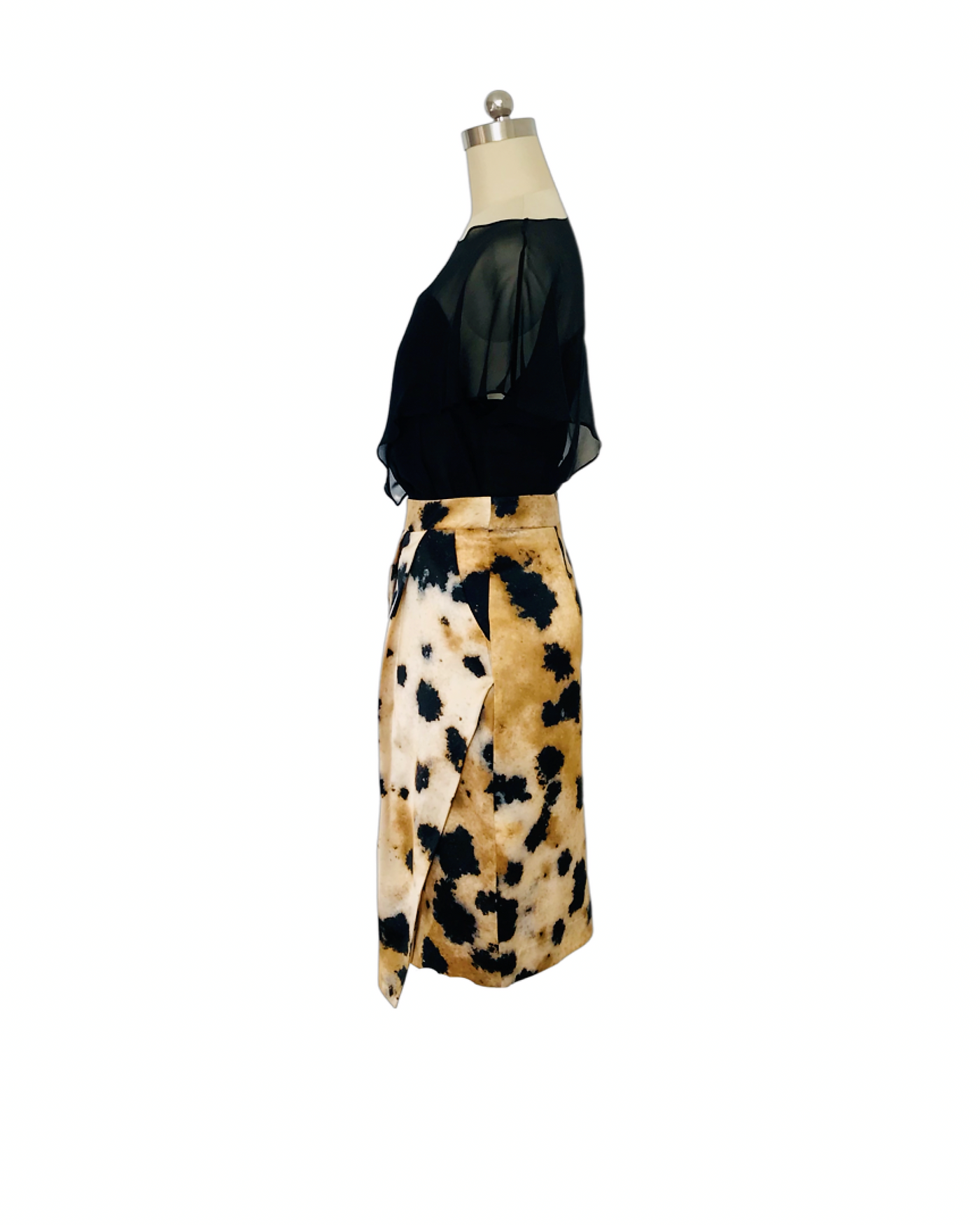 Animal Print Pleated Wrap Skirt - ( 50% OFF )