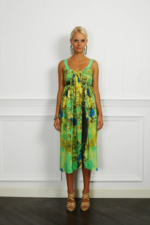 Copper Silk Chirimen Dress - ( 50% OFF )