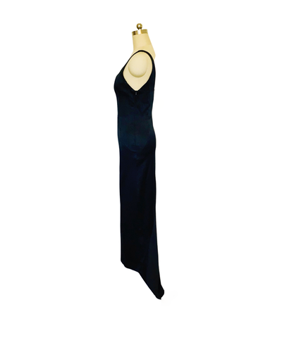 Black Diamonte Silk Satin Gown - (50%OFF)