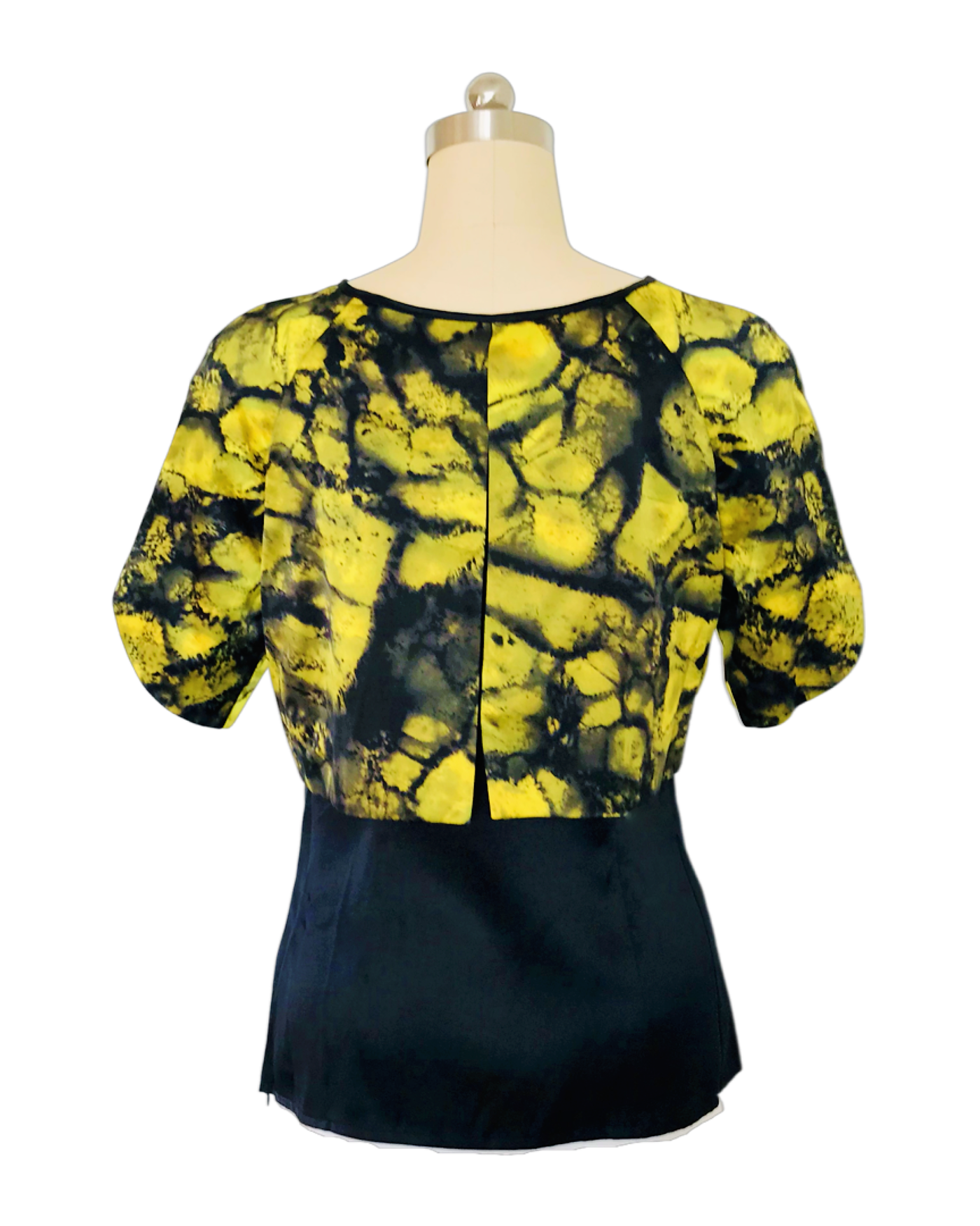 Citron Print Silk Satin Bolero with black Top - ( 50% OFF )