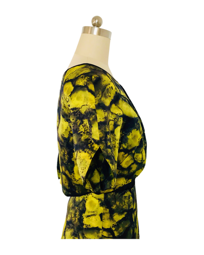 Citron Print Silk Satin Bolero with black Top - ( 50% OFF )