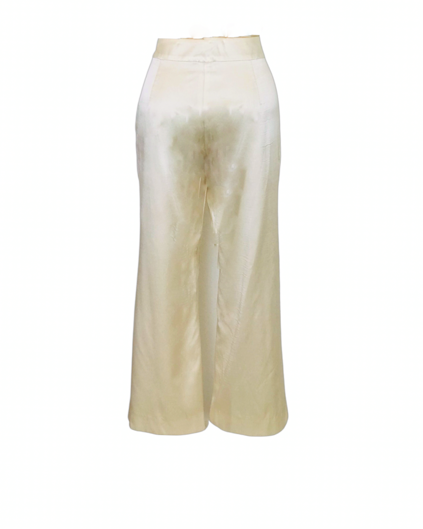 Ivory Silk Satin Wrap Pleat Culottes - ( 50 %OFF )