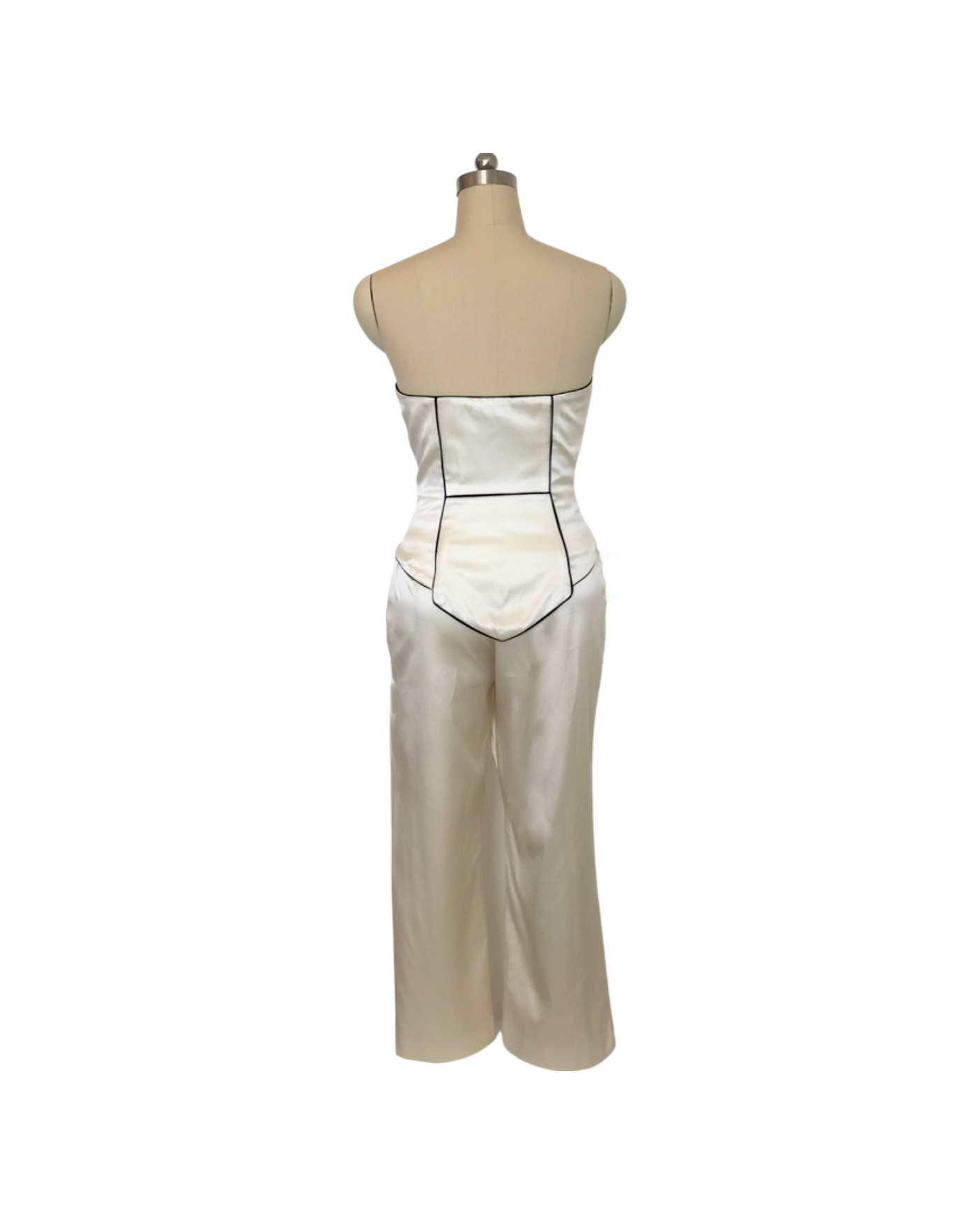 Ivory Silk Satin Wrap Pleat Culottes - ( 50 %OFF )