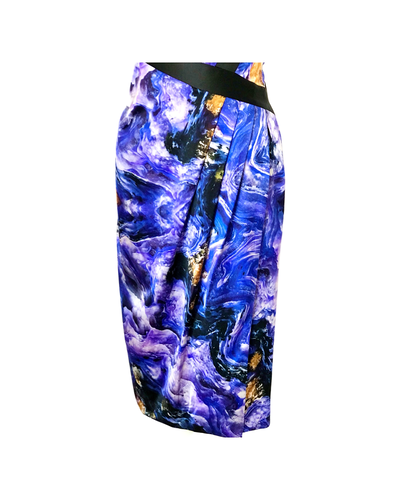 Violet Print Jewel one shoulder Dress - (50%OFF)