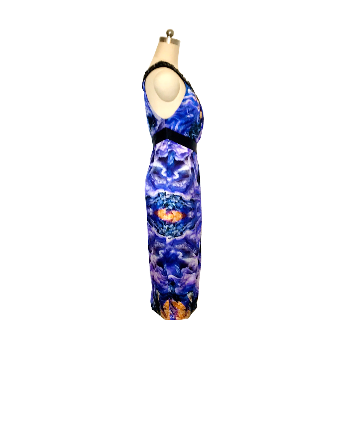 Violet Print Jewel one shoulder Dress - (50%OFF)