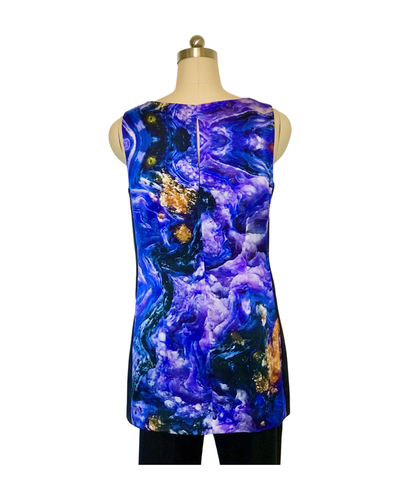 Violet print Silk Satin Tank top - ( 50% OFF )