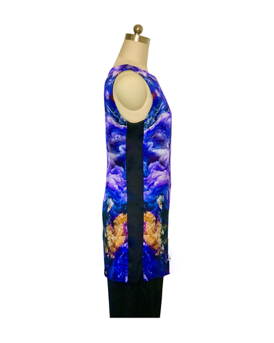 Violet print Silk Satin Tank top - ( 50% OFF )