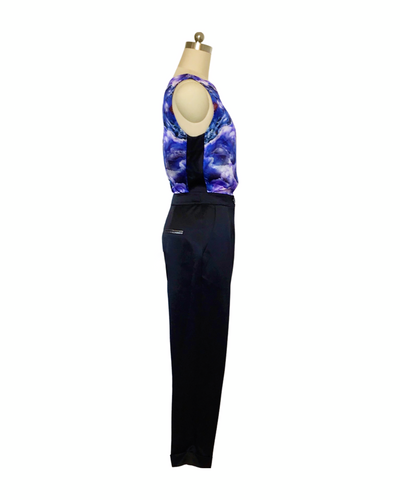Violet print Silk Satin Tank top - ( 50% OFF )