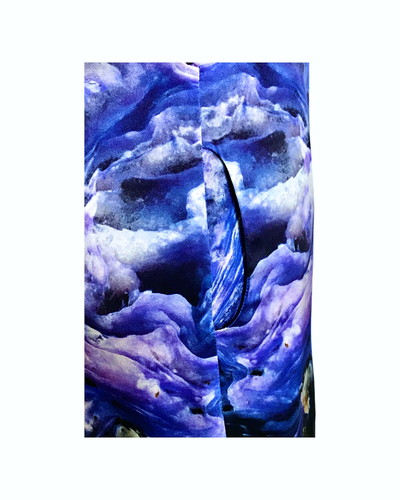 Violet Print Silk Satin Shift Dress - (50%OFF)