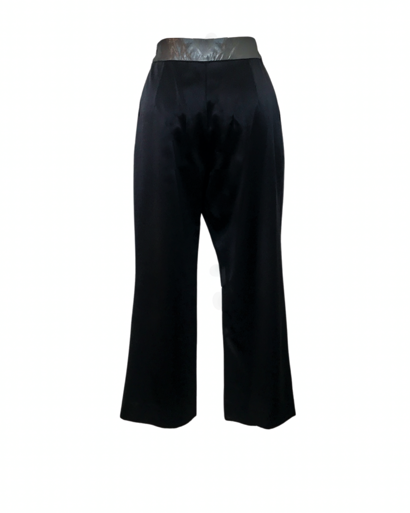 Black silk satin Wrap Pleat Culottes - ( 50%OFF )