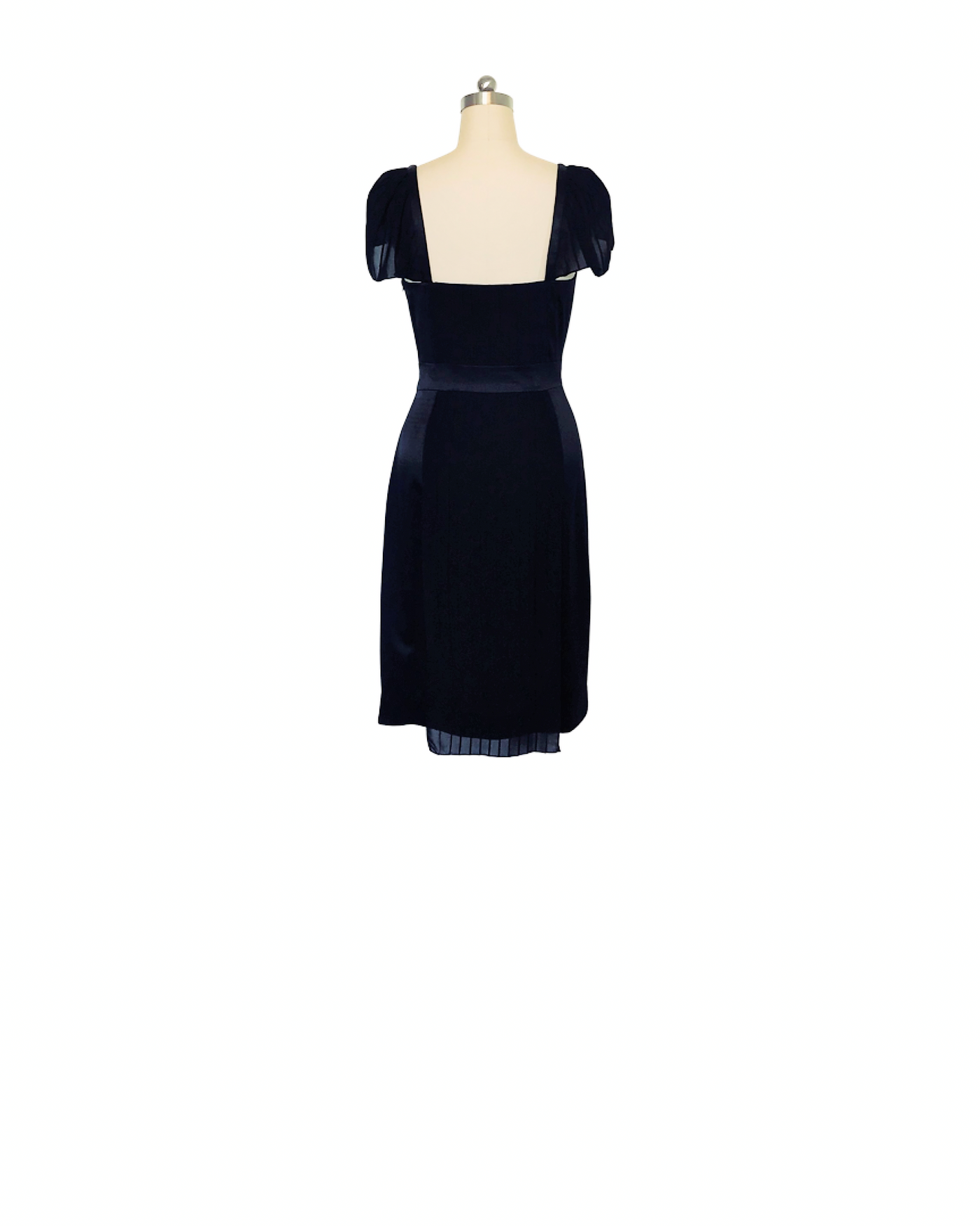 Black Pleated Cocktail Dress - (50%OFF)