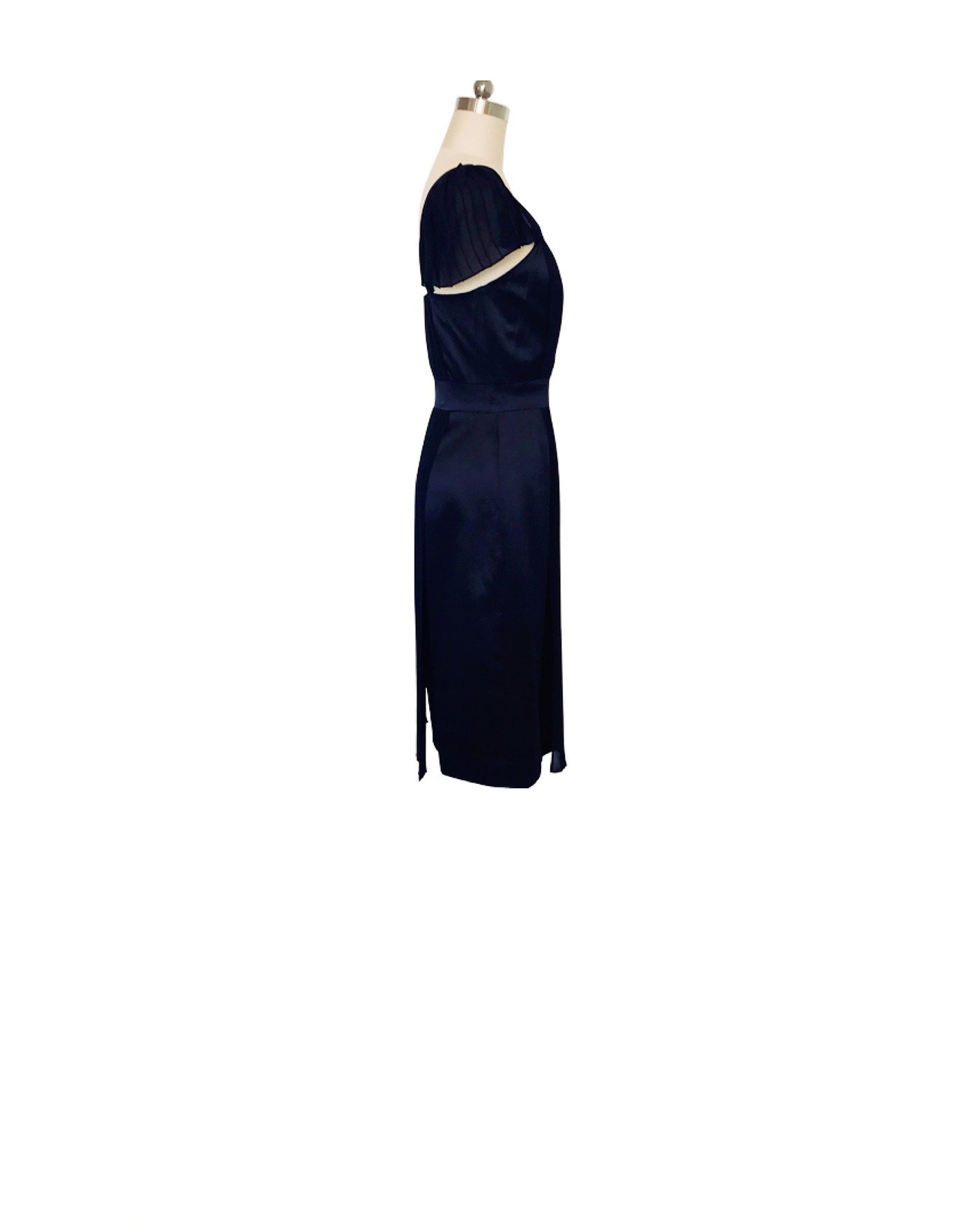 Black Pleated Cocktail Dress - (50%OFF)
