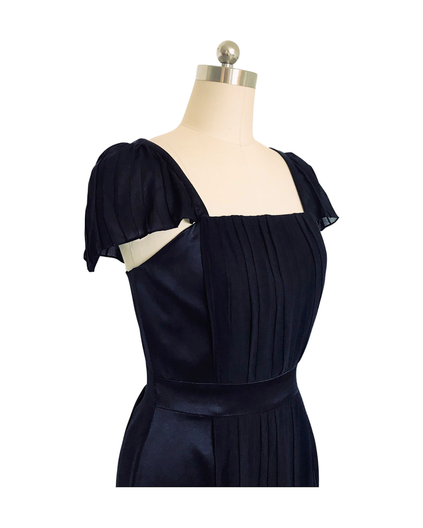 Black Pleated Cocktail Dress - (50%OFF)