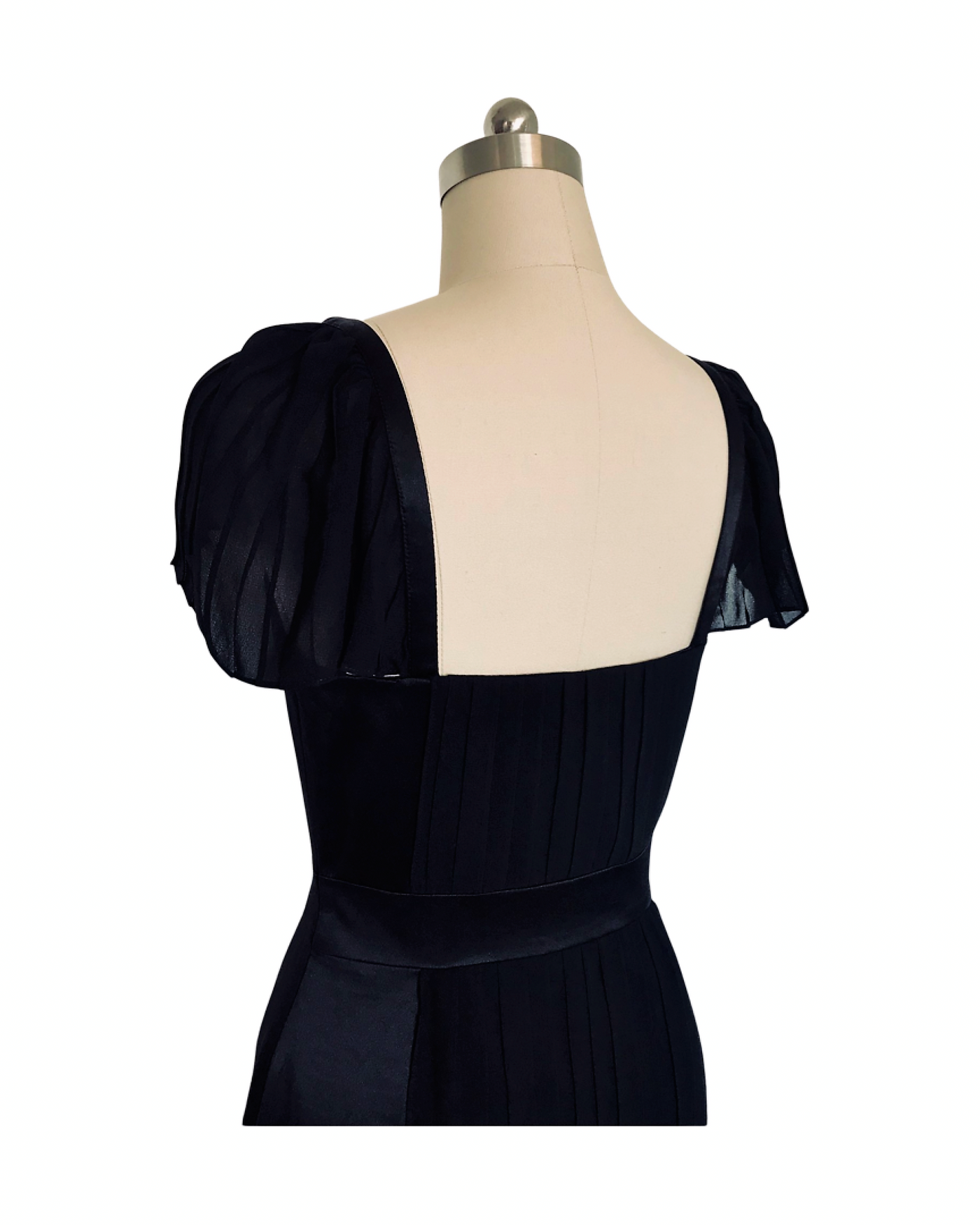 Black Pleated Cocktail Dress - (50%OFF)