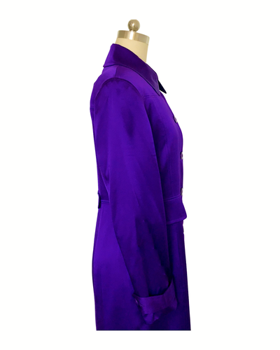 Violet Silk Satin Opera Coat - (50% OFF )