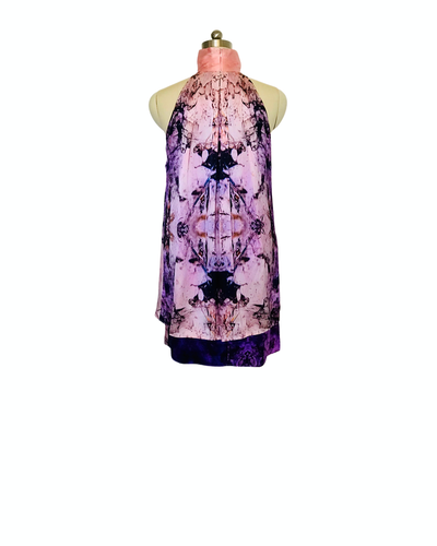 Pink Amythyst Print High neck Dress - (50%OFF)