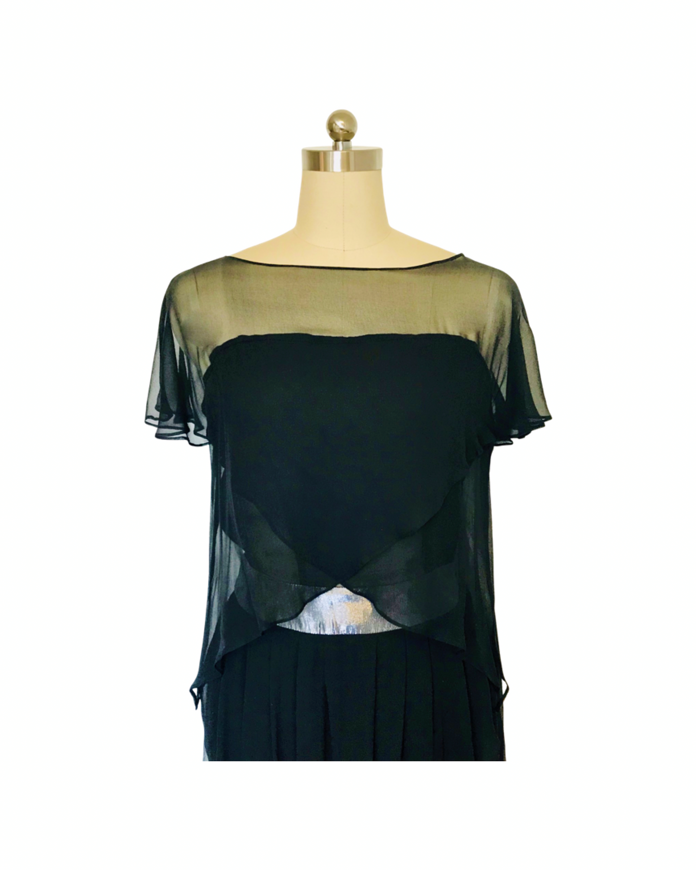 Black silk chiffon layer top - ( 50% OFF )