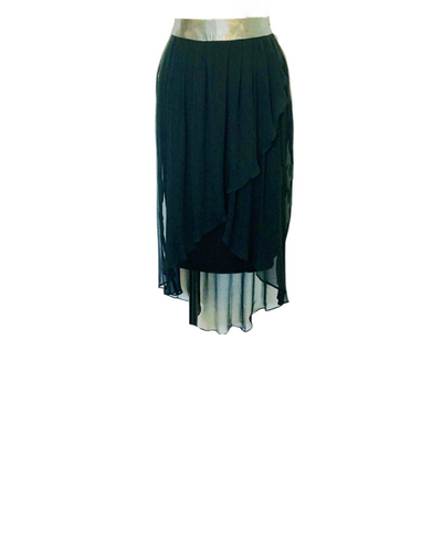 Black Wrap Silk chiffon skirt - ( 50% OFF )