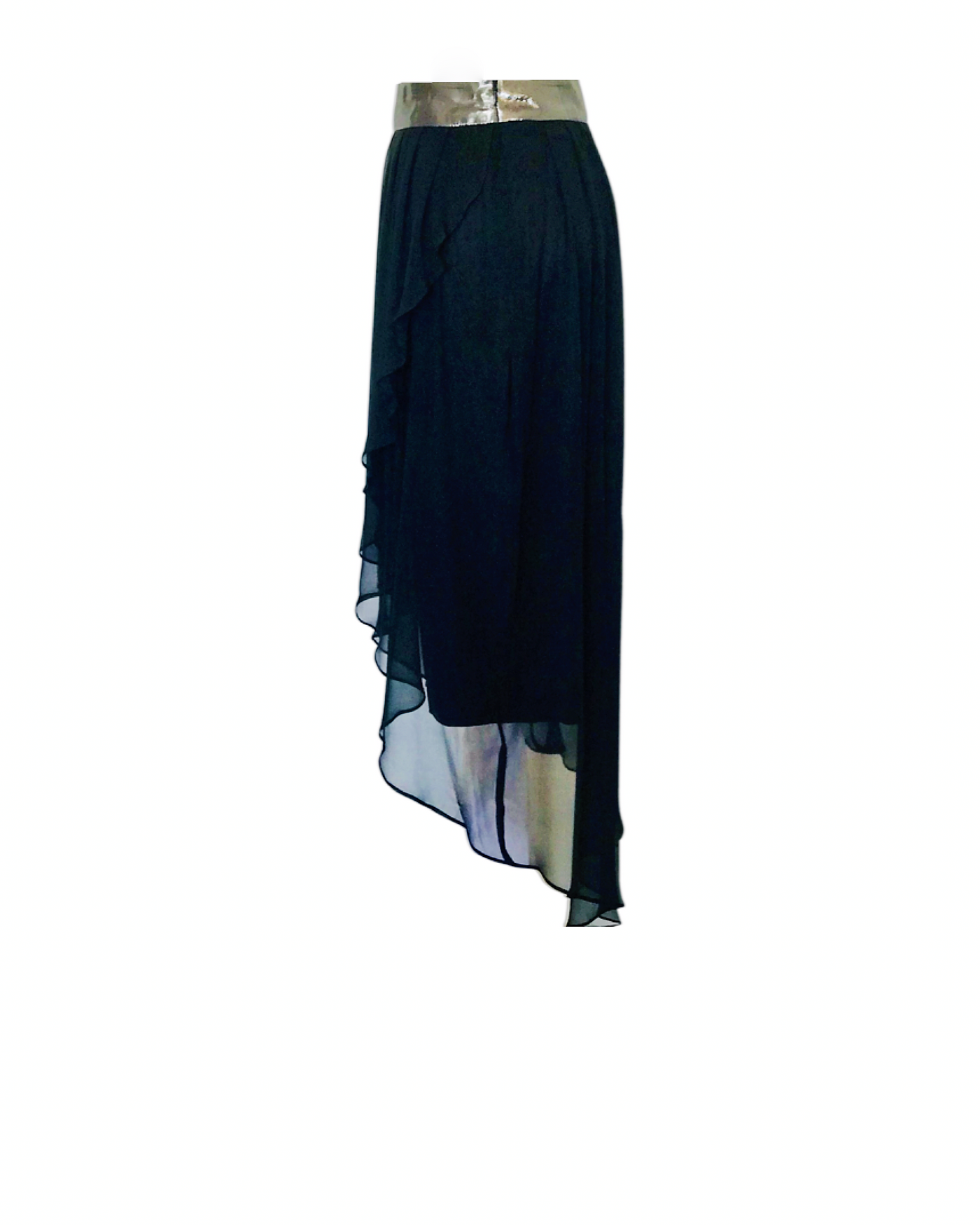 Black Wrap Silk chiffon skirt - ( 50% OFF )