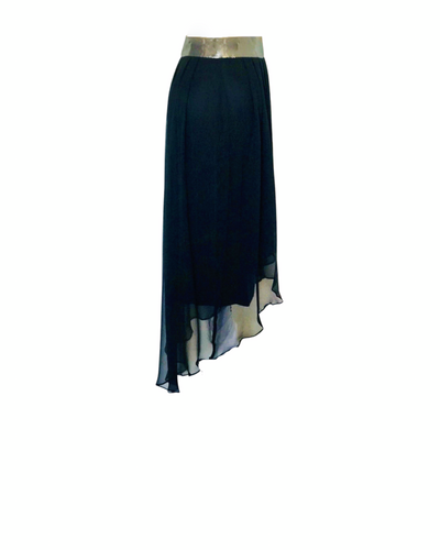 Black Wrap Silk chiffon skirt - ( 50% OFF )