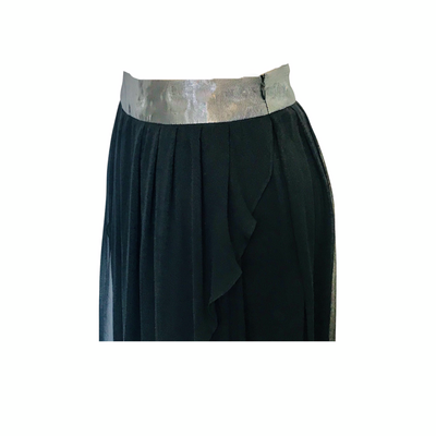 Black Wrap Silk chiffon skirt - ( 50% OFF )