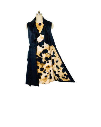 Animal Print Silk Satin Shift Dress - (50%OFF)