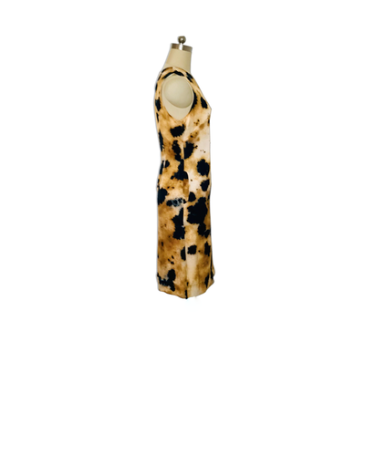 Animal Print Silk Satin Shift Dress - (50%OFF)