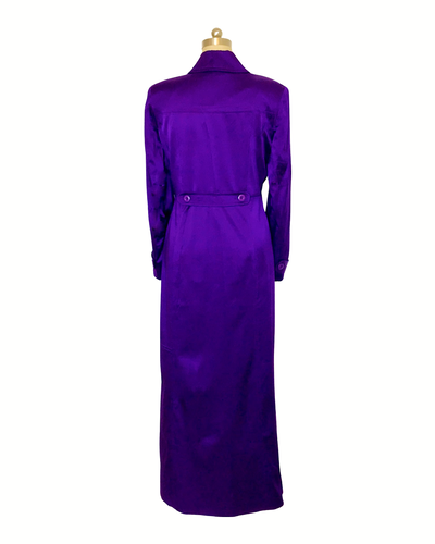 Violet Silk Satin Opera Coat - (50% OFF )