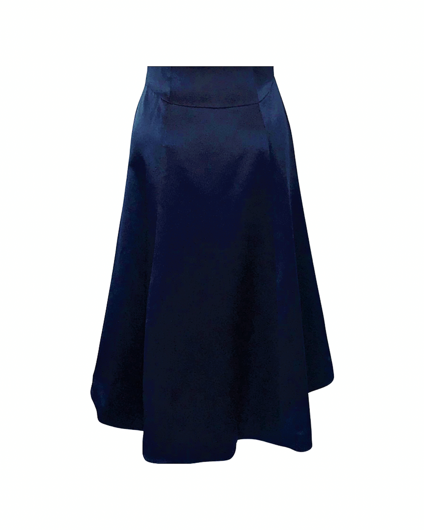 Black Silk Satin and Organza Trim Dress - (50%OFF)
