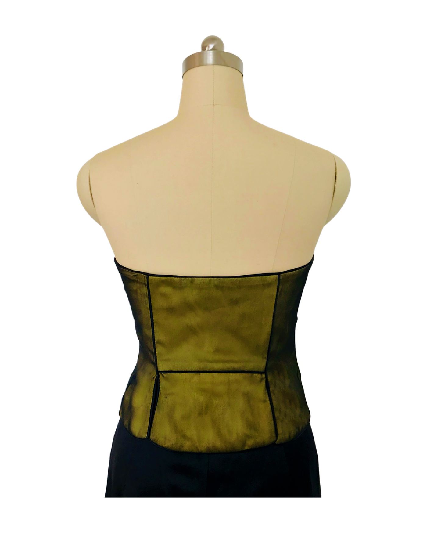 Citron Beaded Silk Satin/chiffon Bustier - ( 50% OFF )
