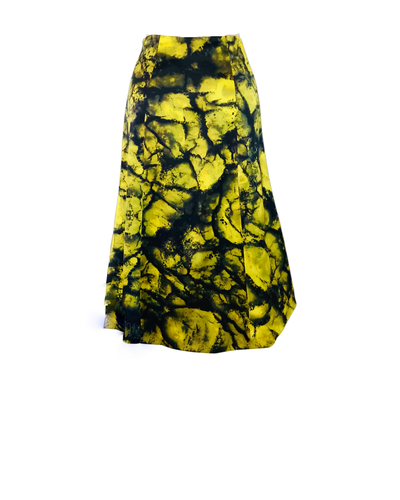 Citron print Silk Satin split skirt - ( 50% OFF )