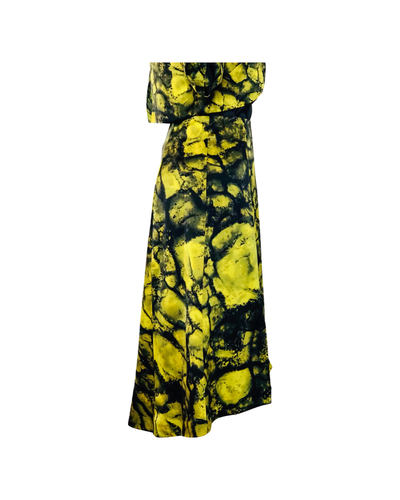 Citron print Silk Satin split skirt - ( 50% OFF )