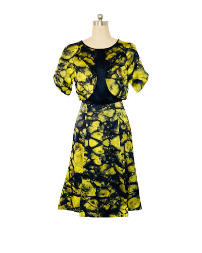 Citron print Silk Satin split skirt - ( 50% OFF )