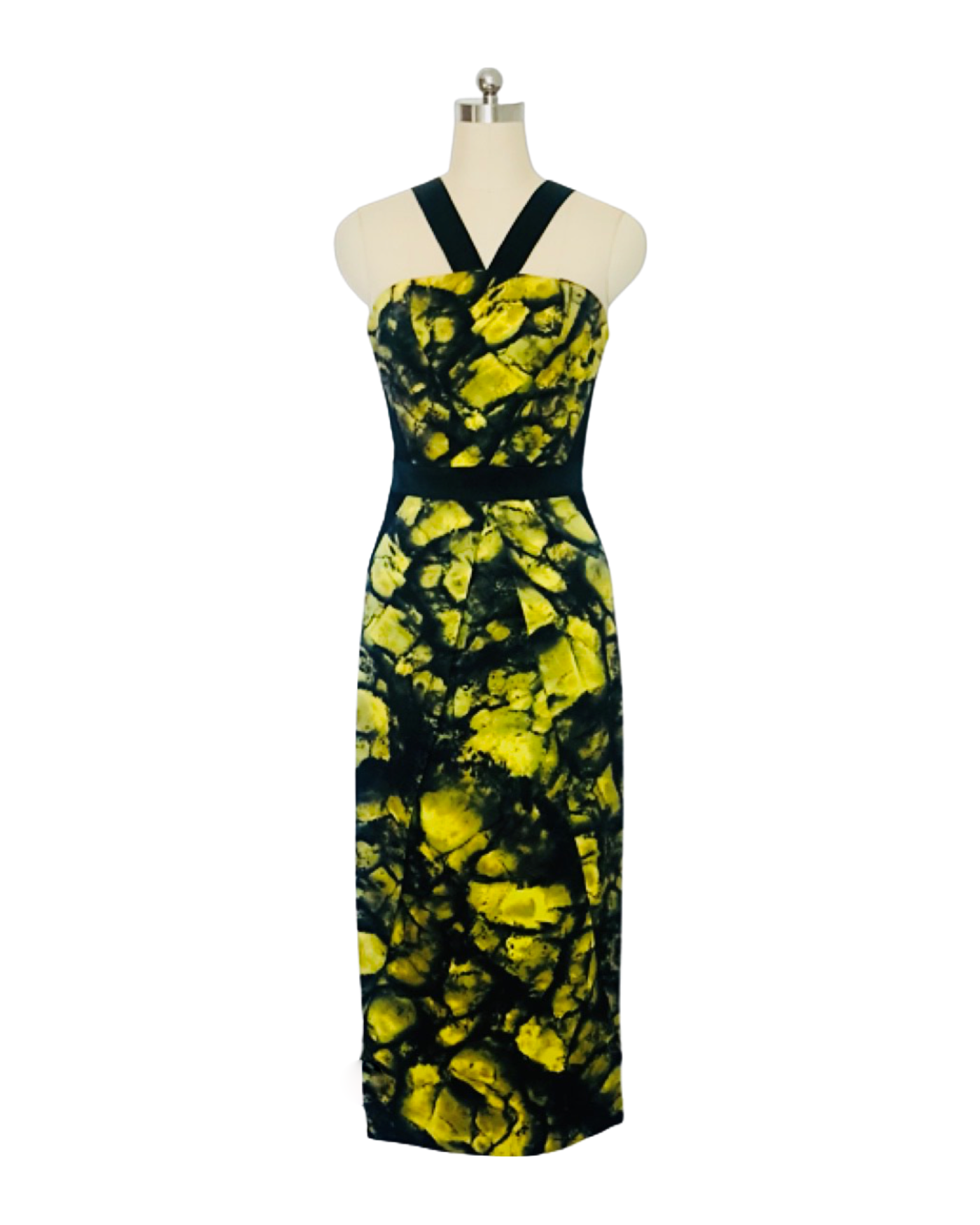 Citron Print Silk Satin Gown - (50%OFF)