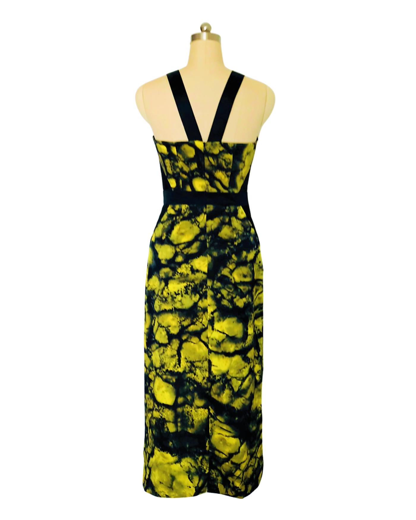 Citron Print Silk Satin Gown - (50%OFF)