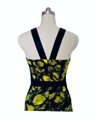 Citron Print Silk Satin Gown - (50%OFF)