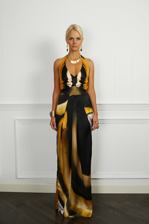 Tiger Eye Silk Satin Dress - ( 50% OFF )