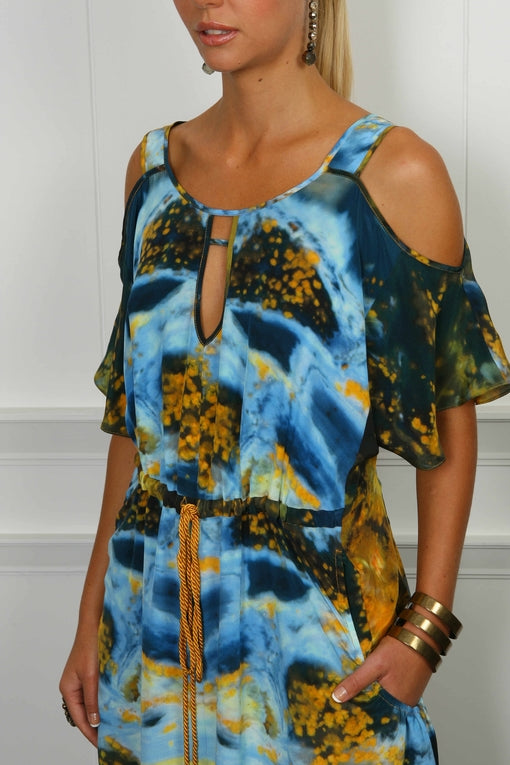 Mercury Silk Chirimen Dress - ( 50% OFF )